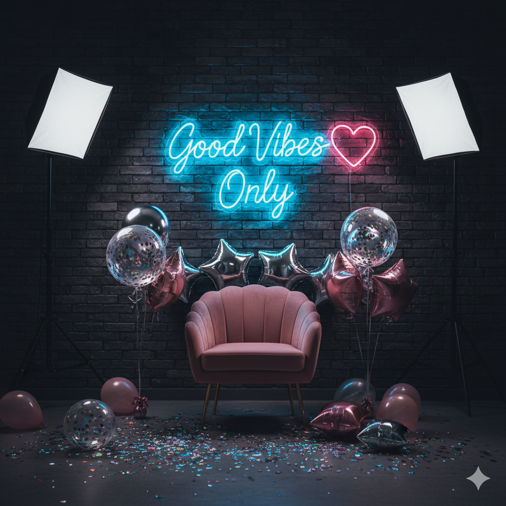 Neon sign photo zone