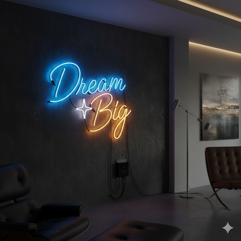 Custom neon sign installation
